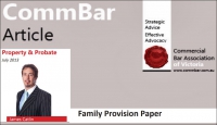 July 2013 CommBar newsletter – VLRC inquiry into succession law – Family Provision